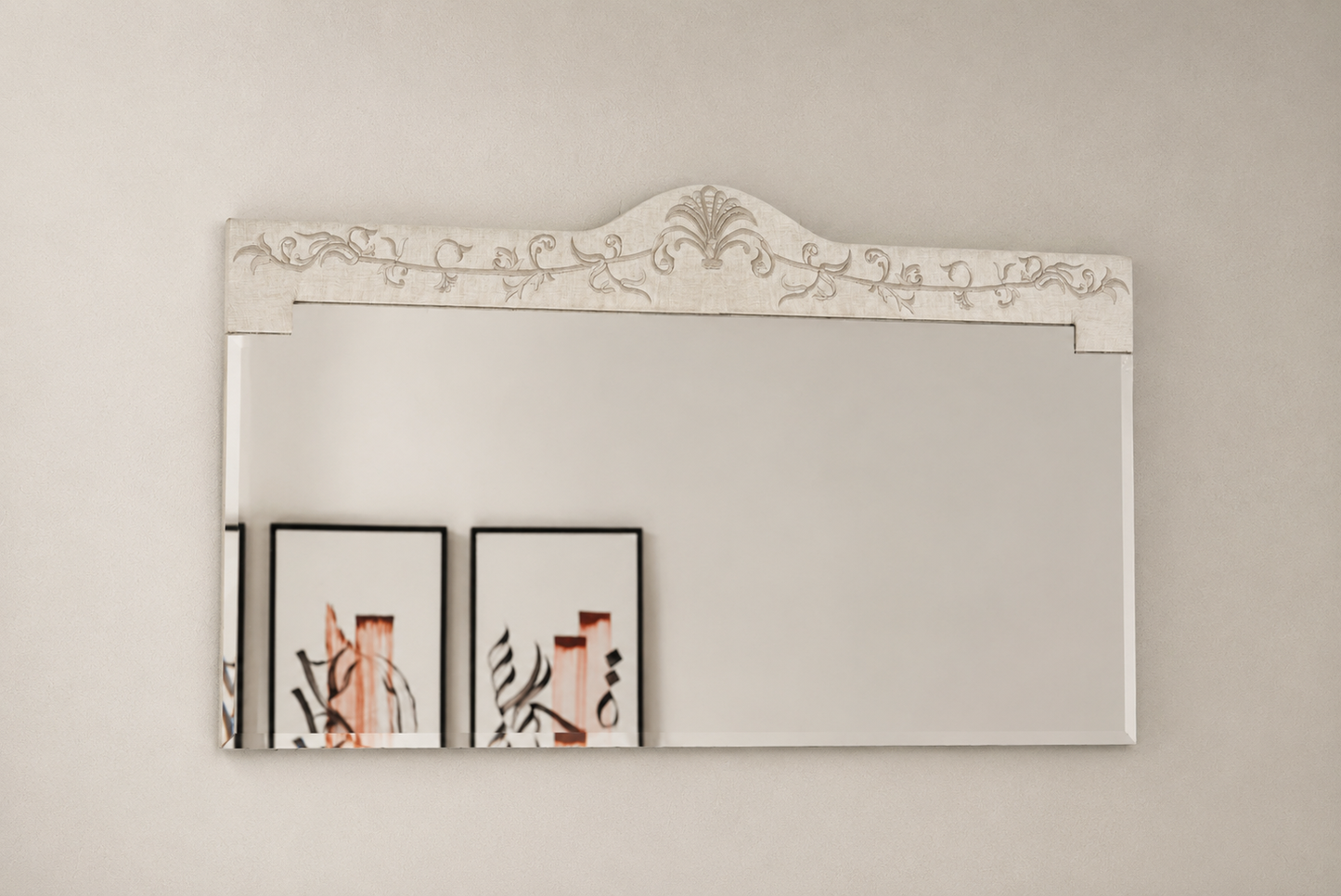 Linen Embroidered Wall Mirror
